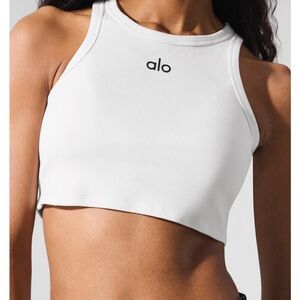 ALO Yoga Women's White Cropped Tank Top M